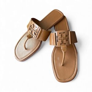 Tory Burch Georgia Sadal Calf Leather Flats Bourbon Size 11 Style 157449